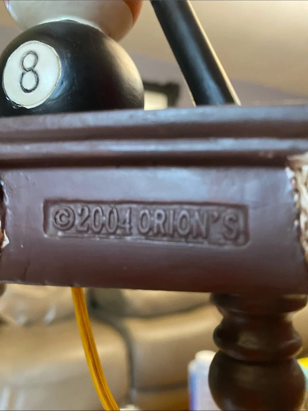 2004 Orion’s Billards Pool Themed Accent Table Lamp Works Great Pool Table